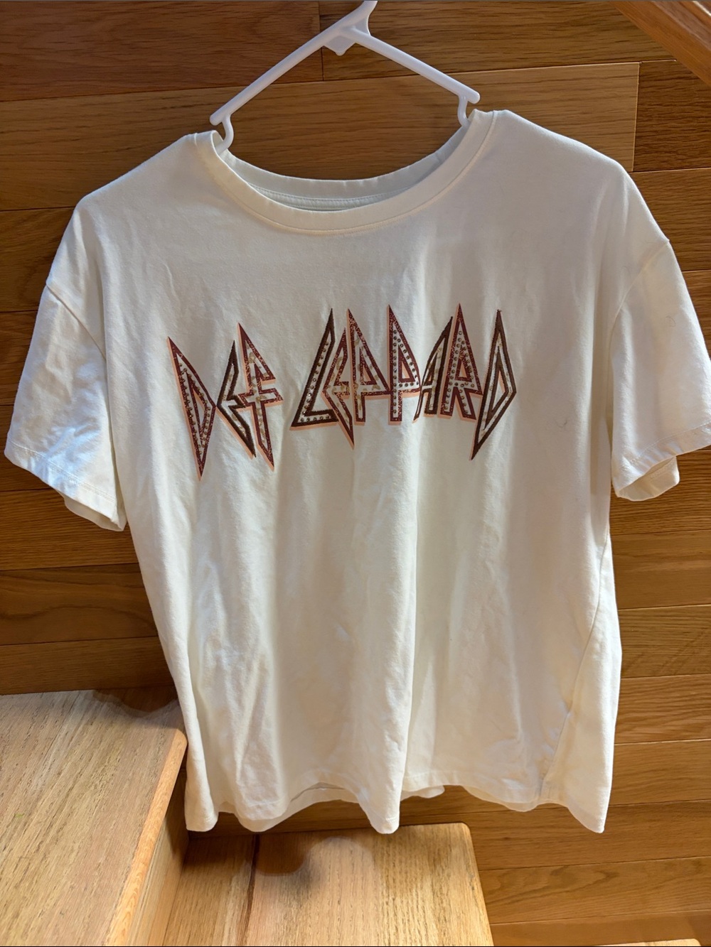 Maurices White Short Sleeve Graphic Tee with Red Accent Logo
